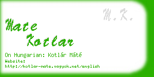 mate kotlar business card