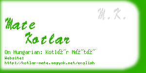 mate kotlar business card